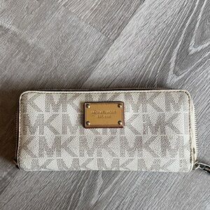 Michael Kors Beige Monogram Wallet